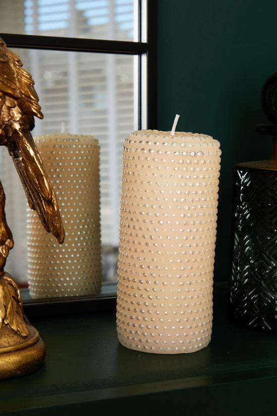 Cream Textured Pillar Candle