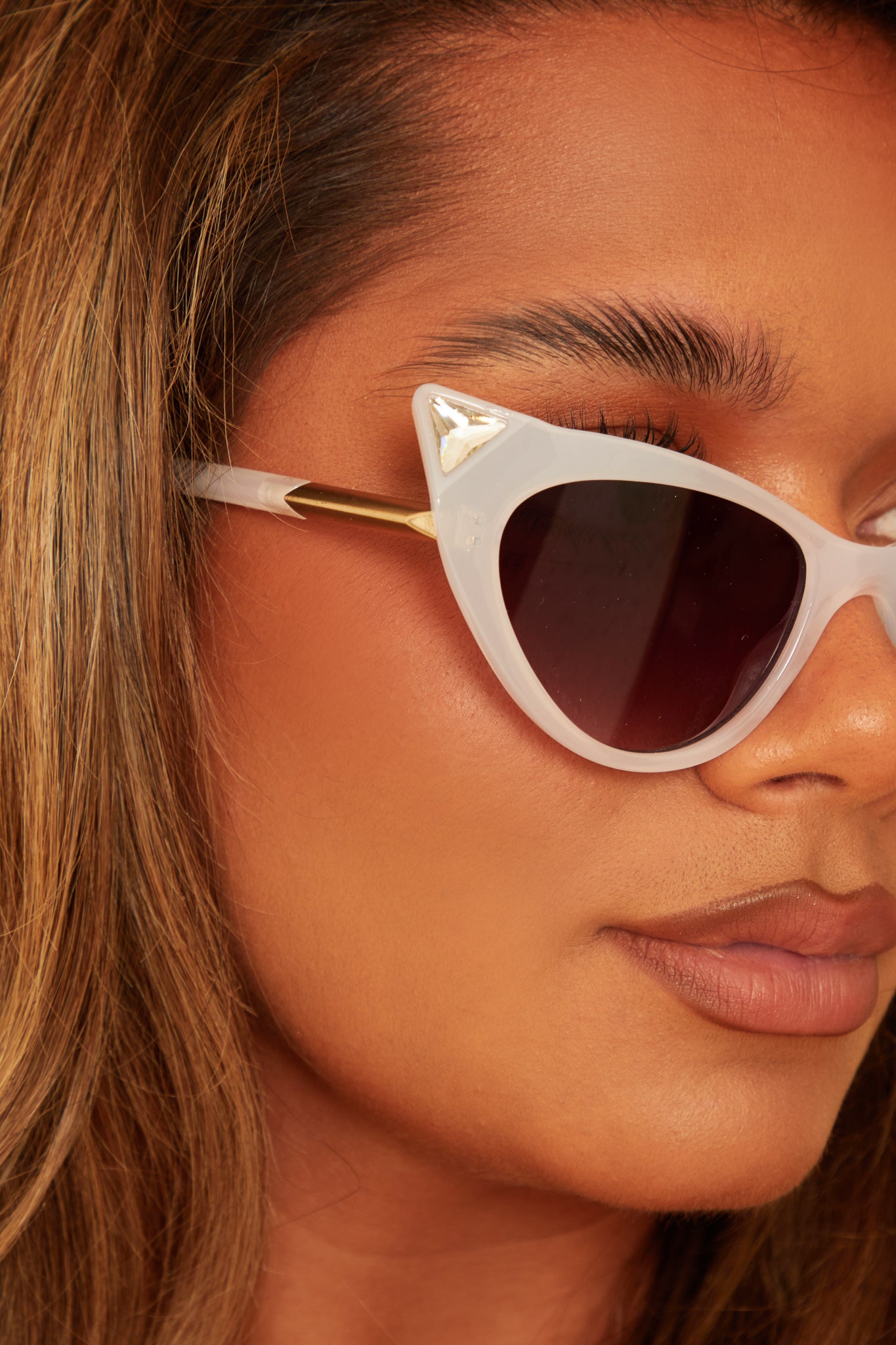 Cat eye sunglasses white frame cheap