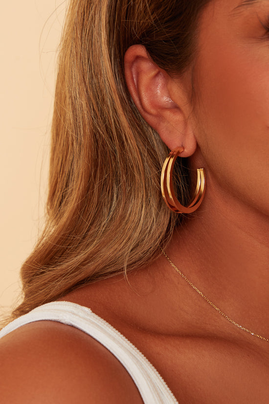 Gold Double-hoop Earrings