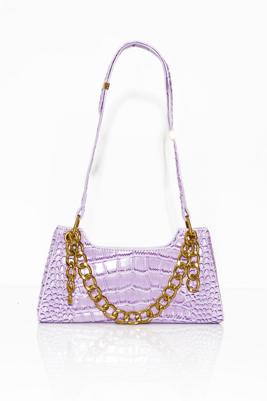 Freya Chain Baguette Bag - Lilac