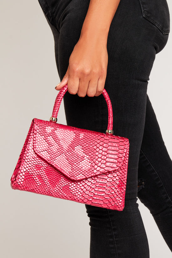 Lucine Croc Grab Bag - Pink