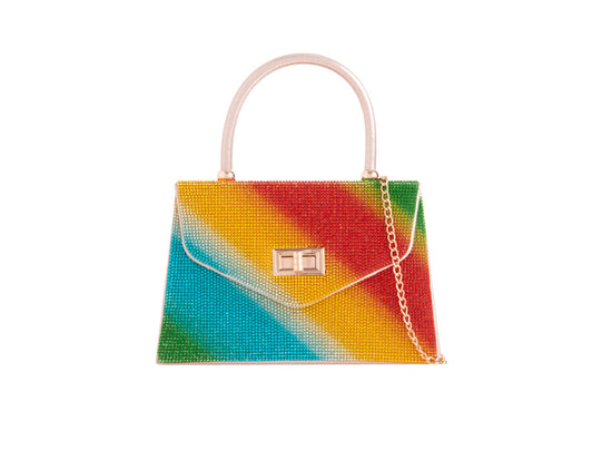 Rainbow Crystal Embellished Grab Bag