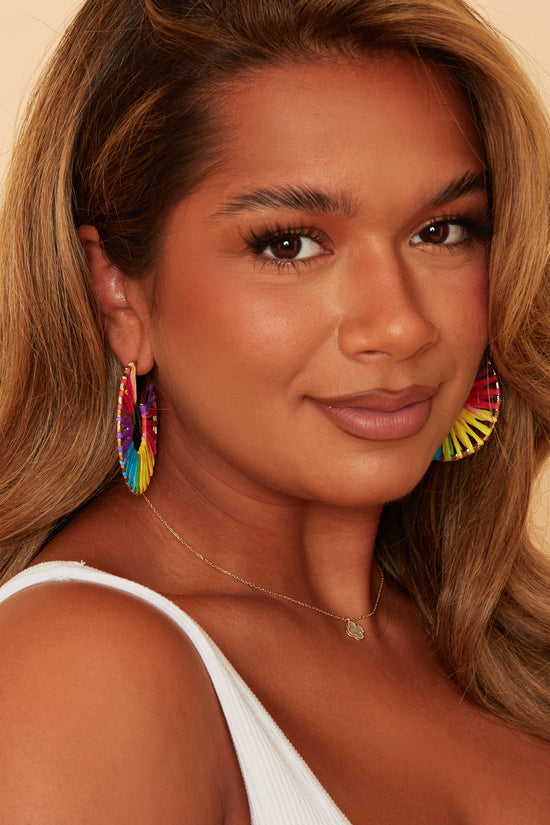 Multicolour Woven Hoop Earrings